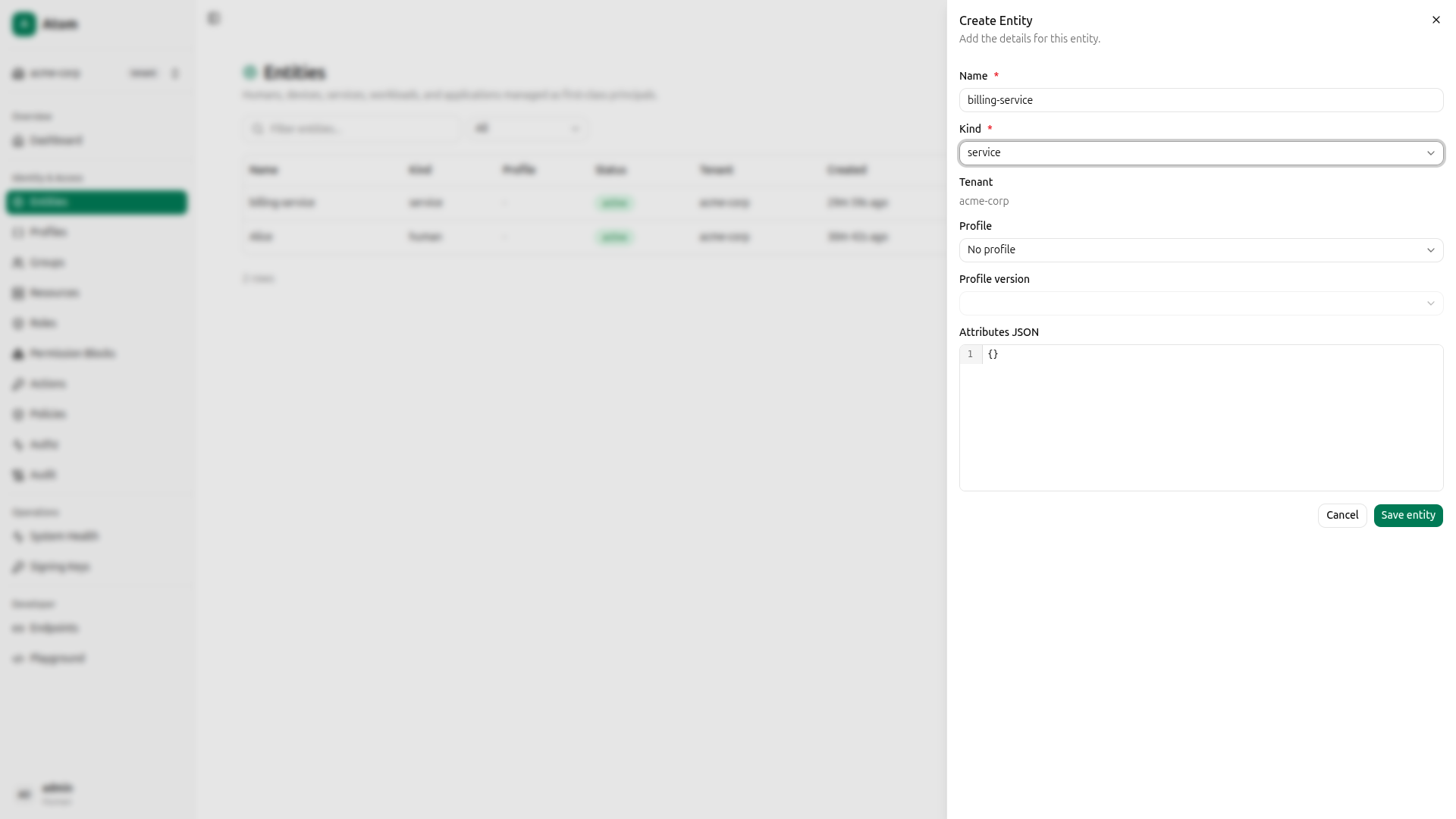 Create billing-service entity