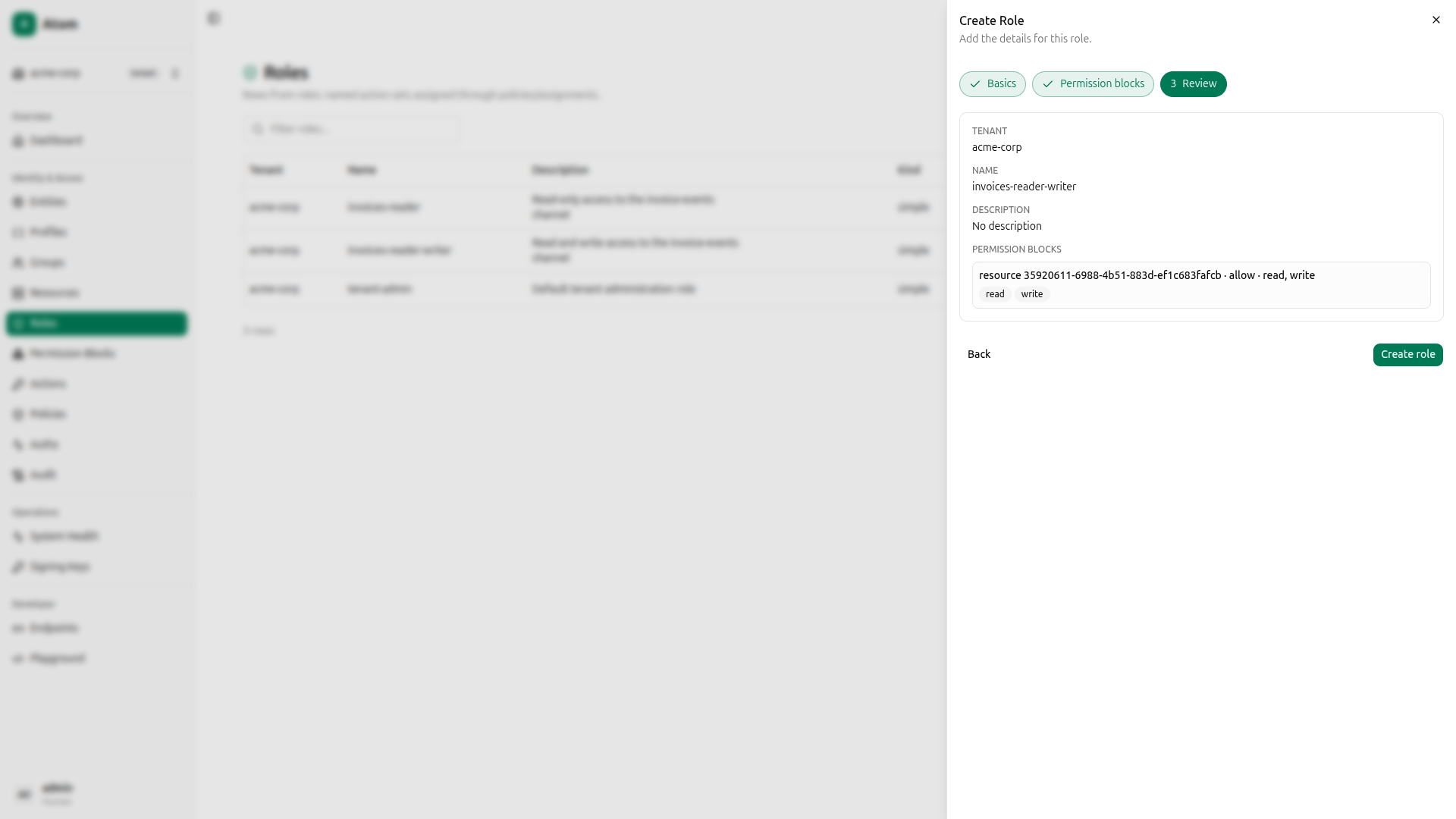 Role - review (invoices-reader-writer)
